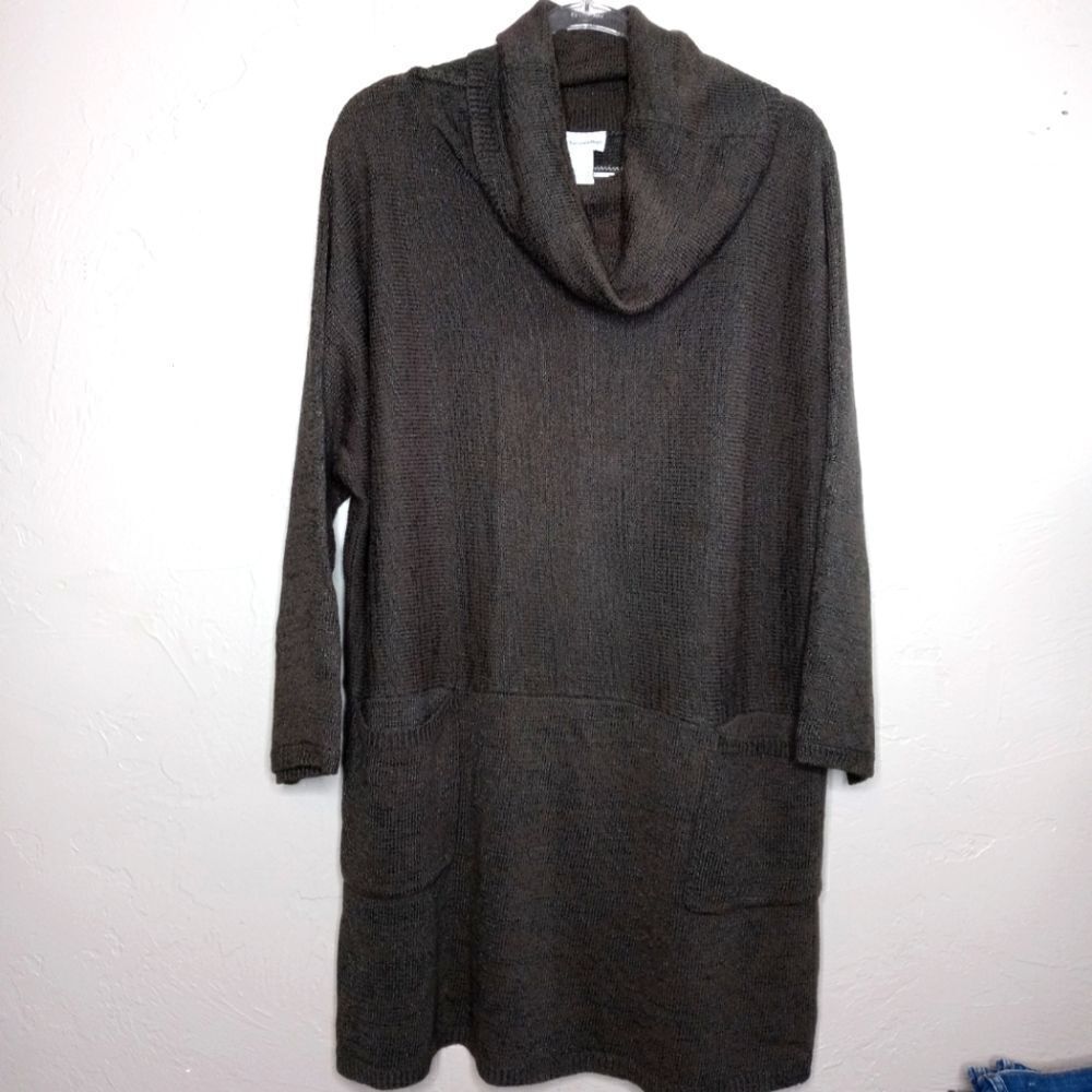 Soft Surroundings Green Cow Neck Tunic